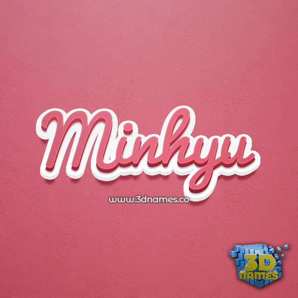 minhyu in Red Scribble style - 3D name wallpaper