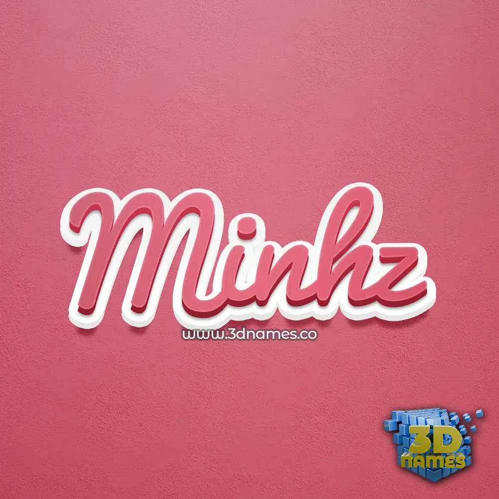 minhz in Red Scribble style - 3D name wallpaper