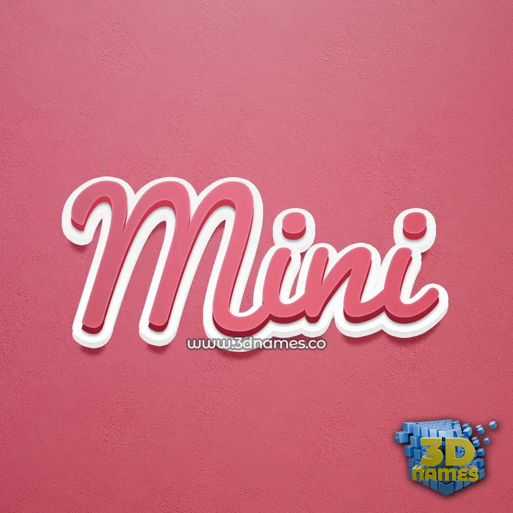 mini in Red Scribble style - 3D name wallpaper