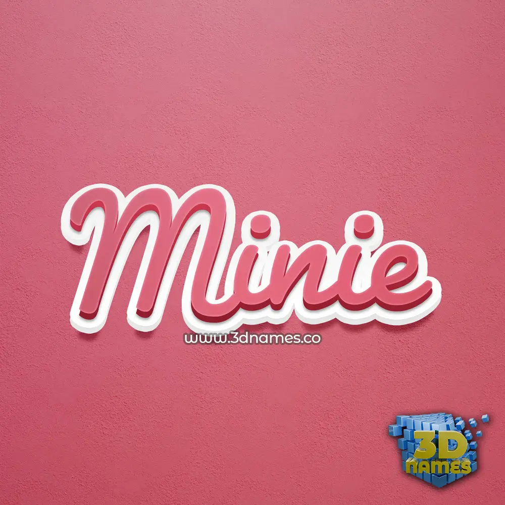 minie in Red Scribble style - 3D name wallpaper