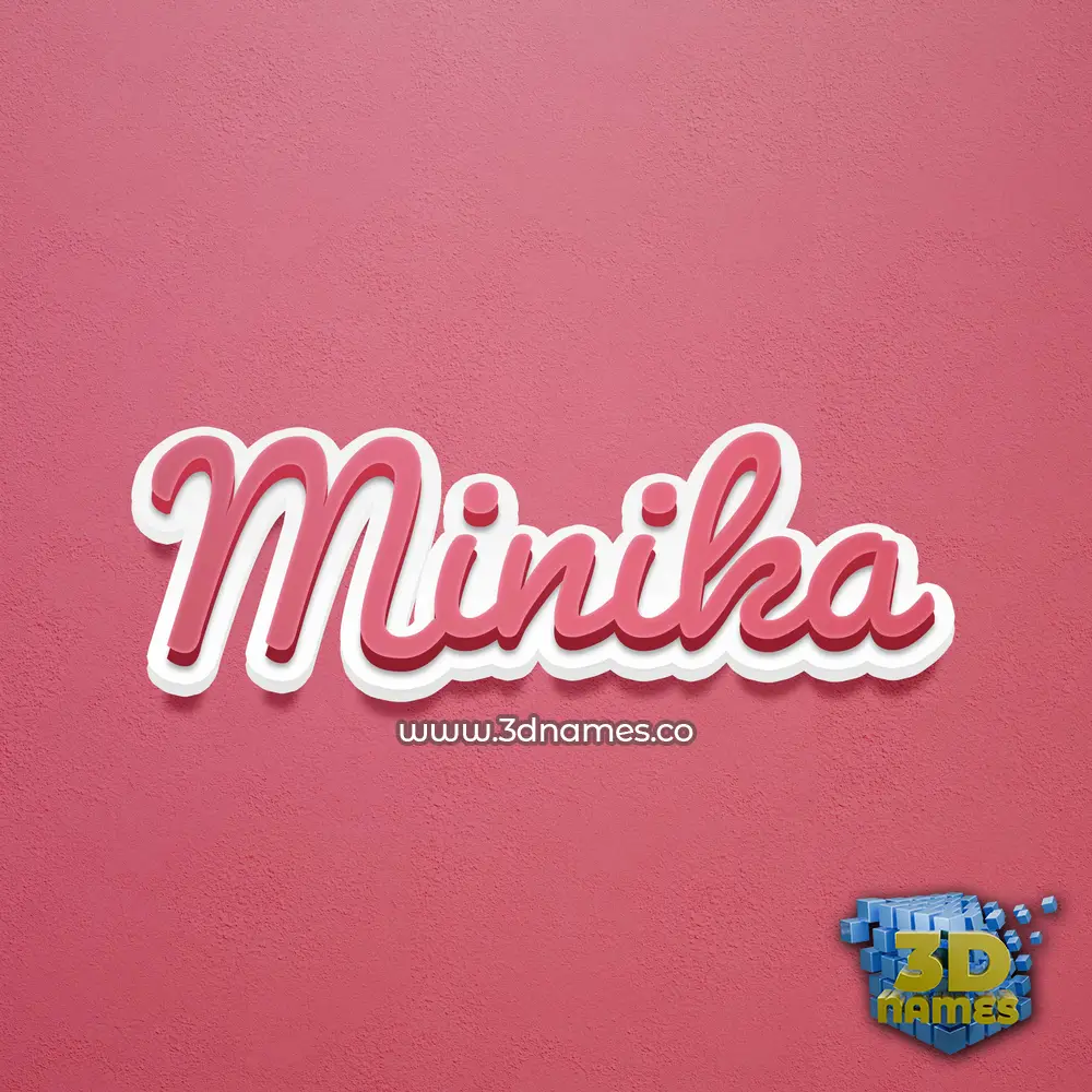 minika in Red Scribble style - 3D name wallpaper
