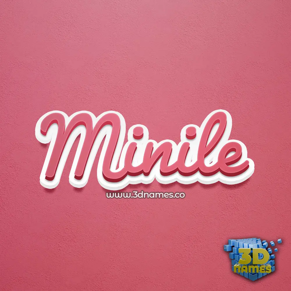 minile in Red Scribble style - 3D name wallpaper