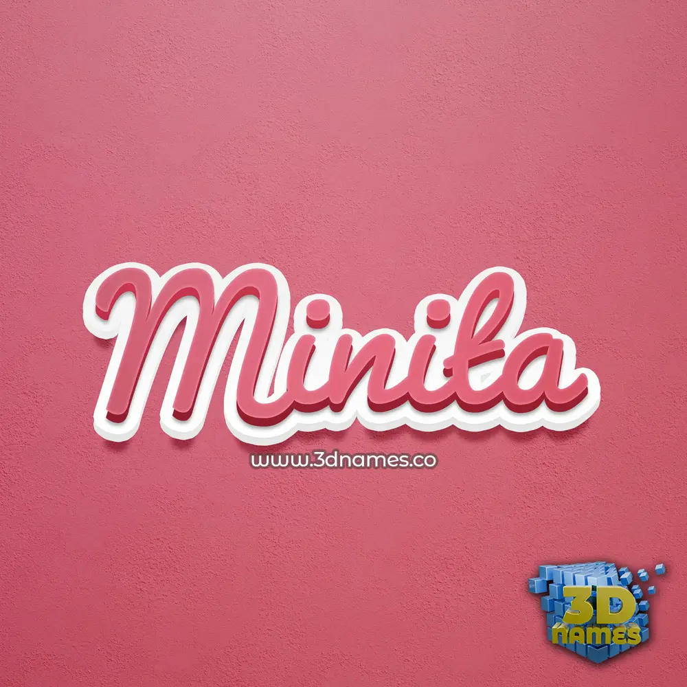 minita in Red Scribble style - 3D name wallpaper