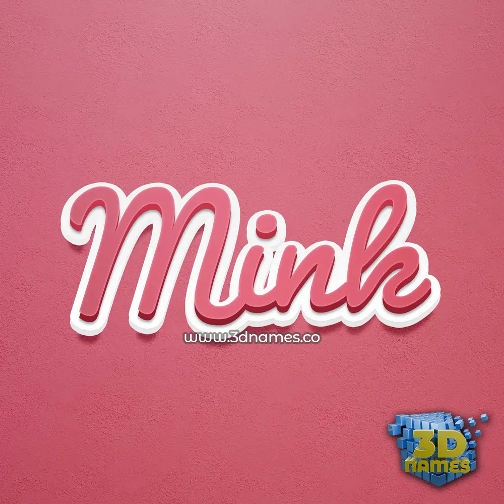 mink in Red Scribble style - 3D name wallpaper