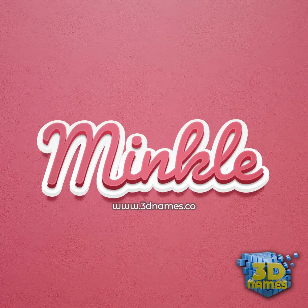 minkle in Red Scribble style - 3D name wallpaper