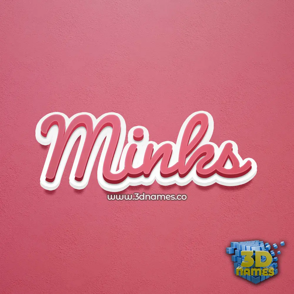 minks in Red Scribble style - 3D name wallpaper