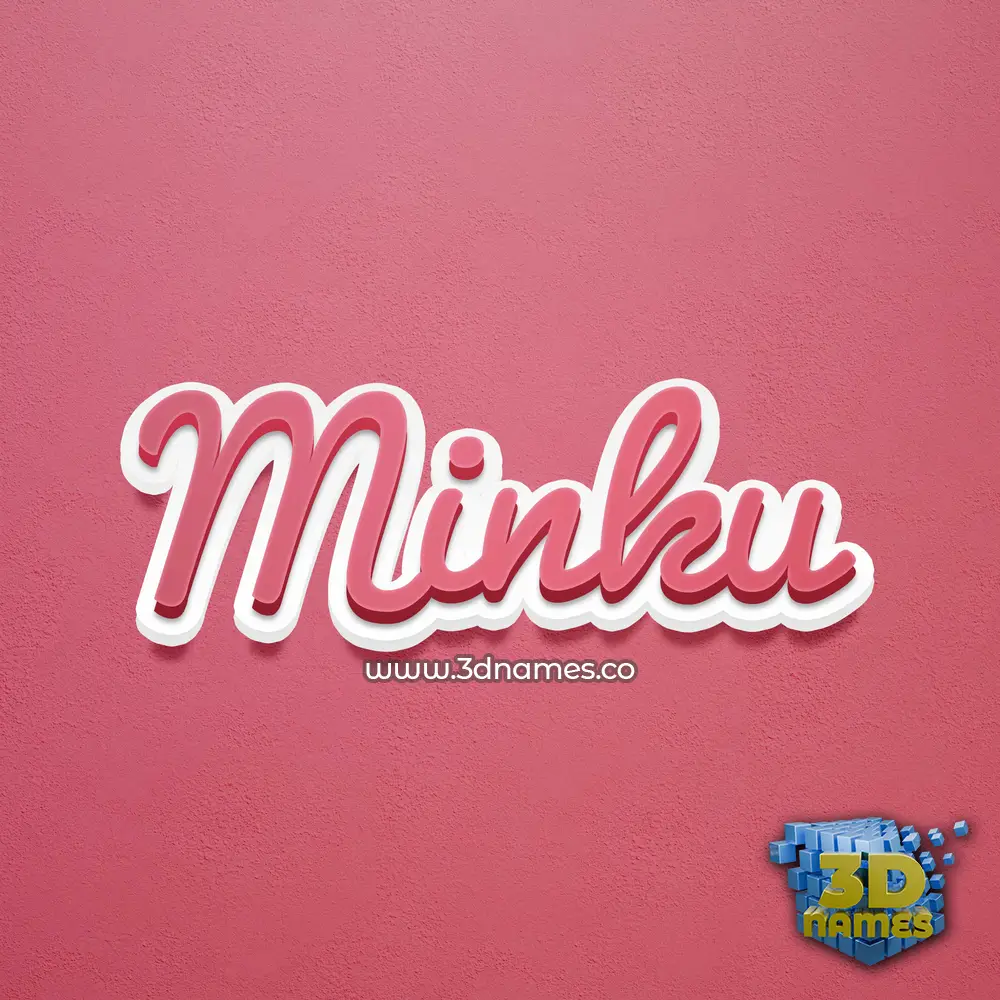 minku in Red Scribble style - 3D name wallpaper