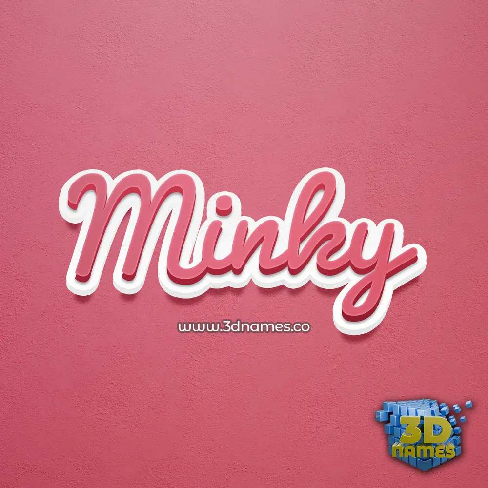 minky in Red Scribble style - 3D name wallpaper
