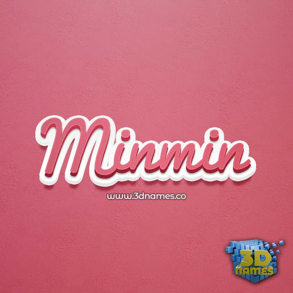 minmin in Red Scribble style - 3D name wallpaper