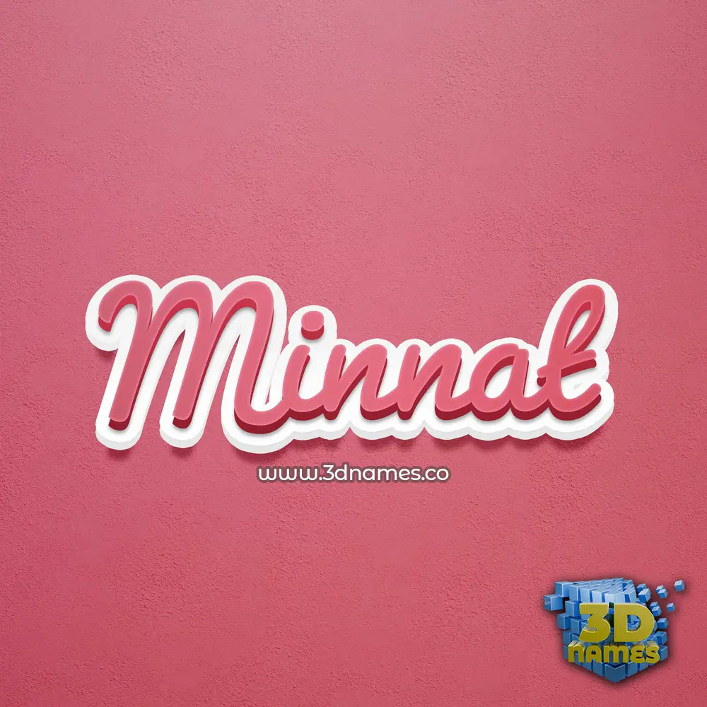 minnat in Red Scribble style - 3D name wallpaper