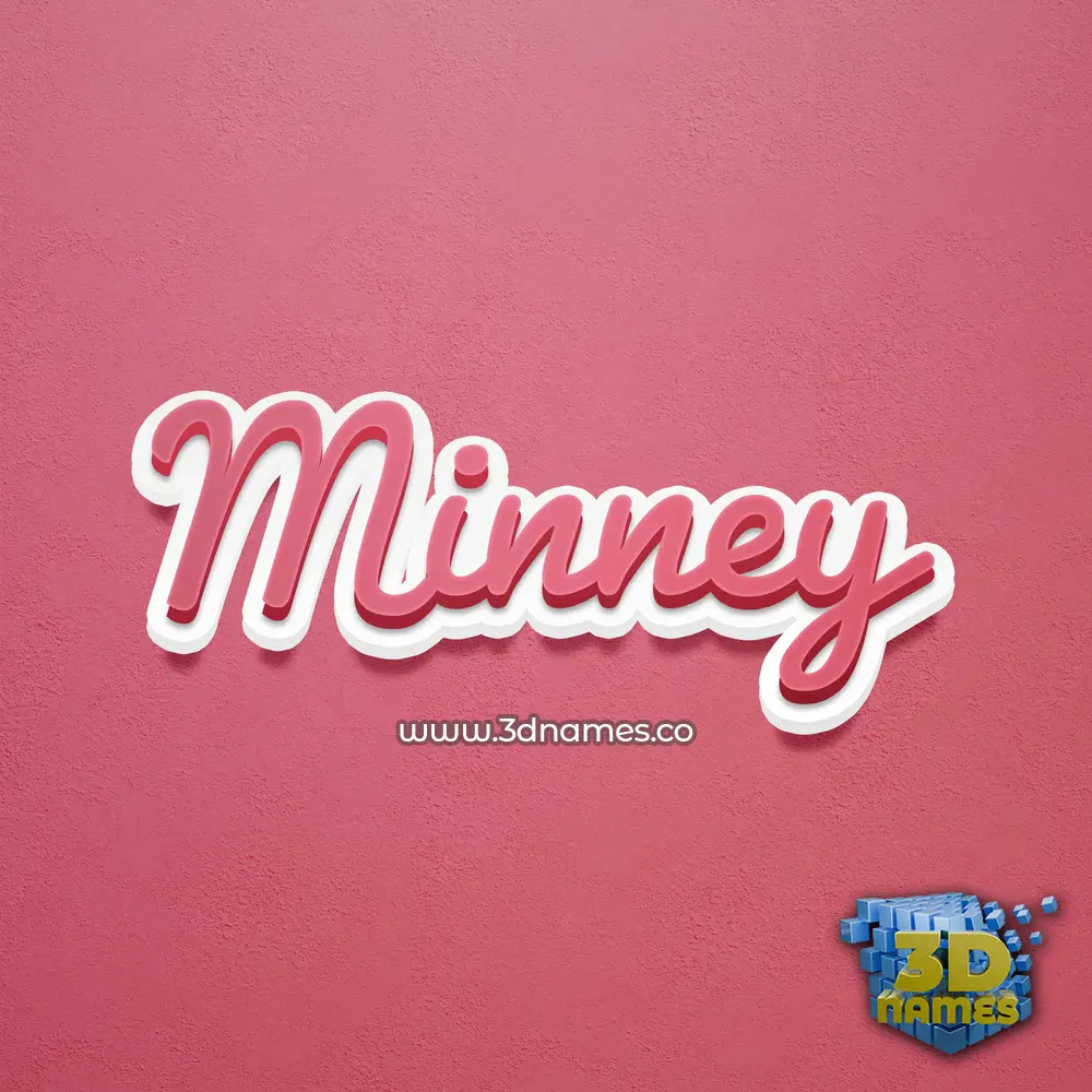 minney in Red Scribble style - 3D name wallpaper