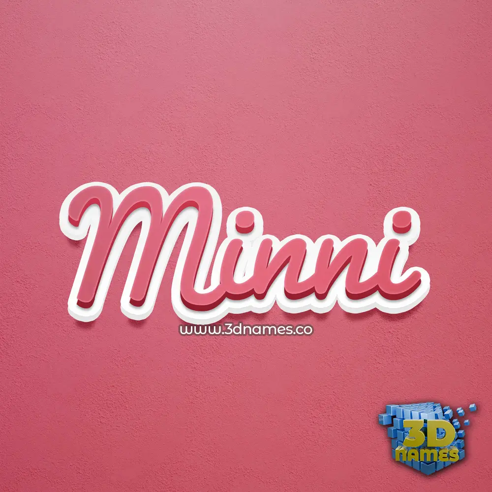 minni in Red Scribble style - 3D name wallpaper
