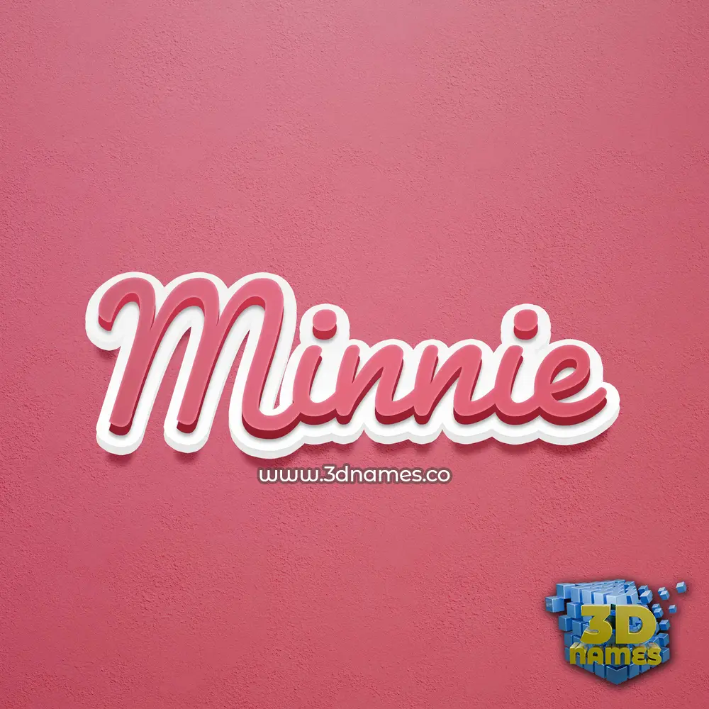 minnie in Red Scribble style - 3D name wallpaper
