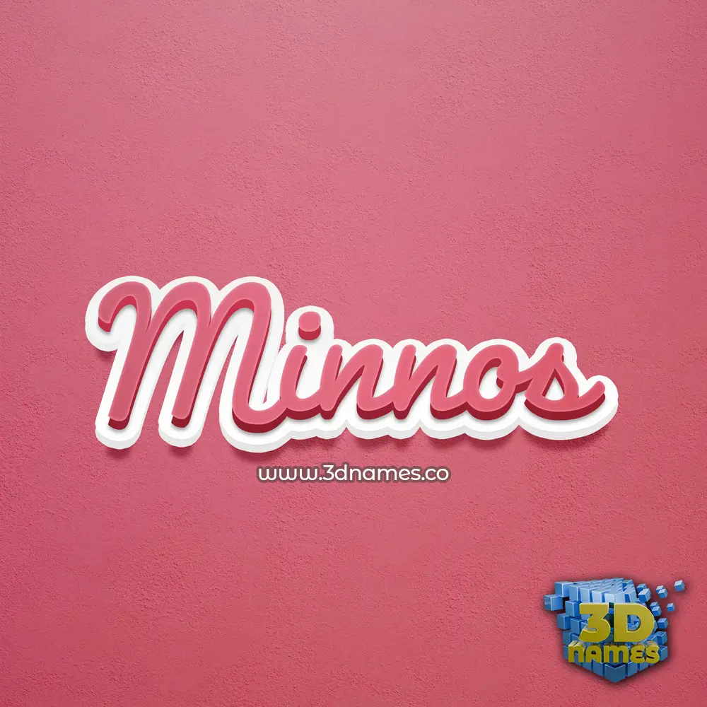 minnos in Red Scribble style - 3D name wallpaper