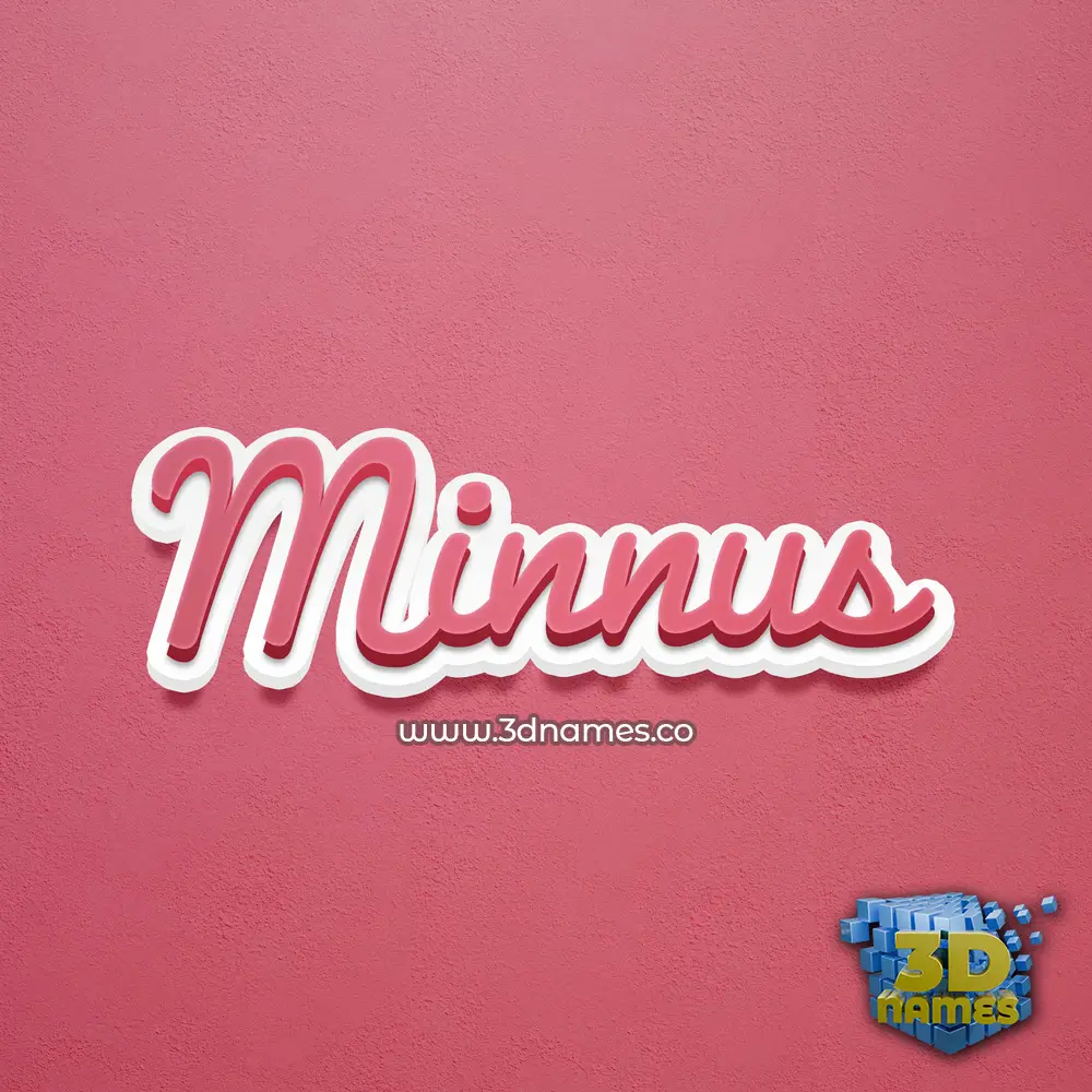 minnus in Red Scribble style - 3D name wallpaper