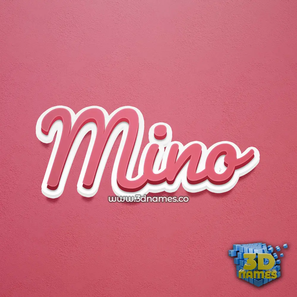 mino in Red Scribble style - 3D name wallpaper