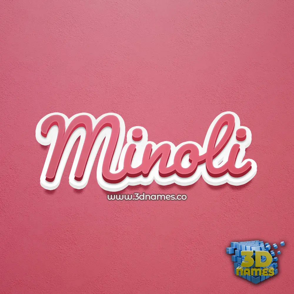 minoli in Red Scribble style - 3D name wallpaper