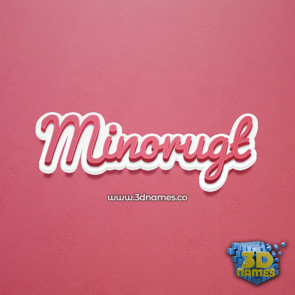 minorugt in Red Scribble style - 3D name wallpaper