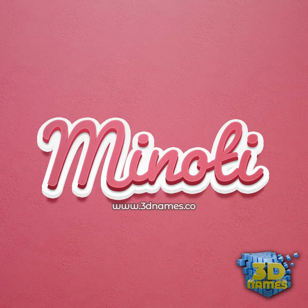 minoti in Red Scribble style - 3D name wallpaper
