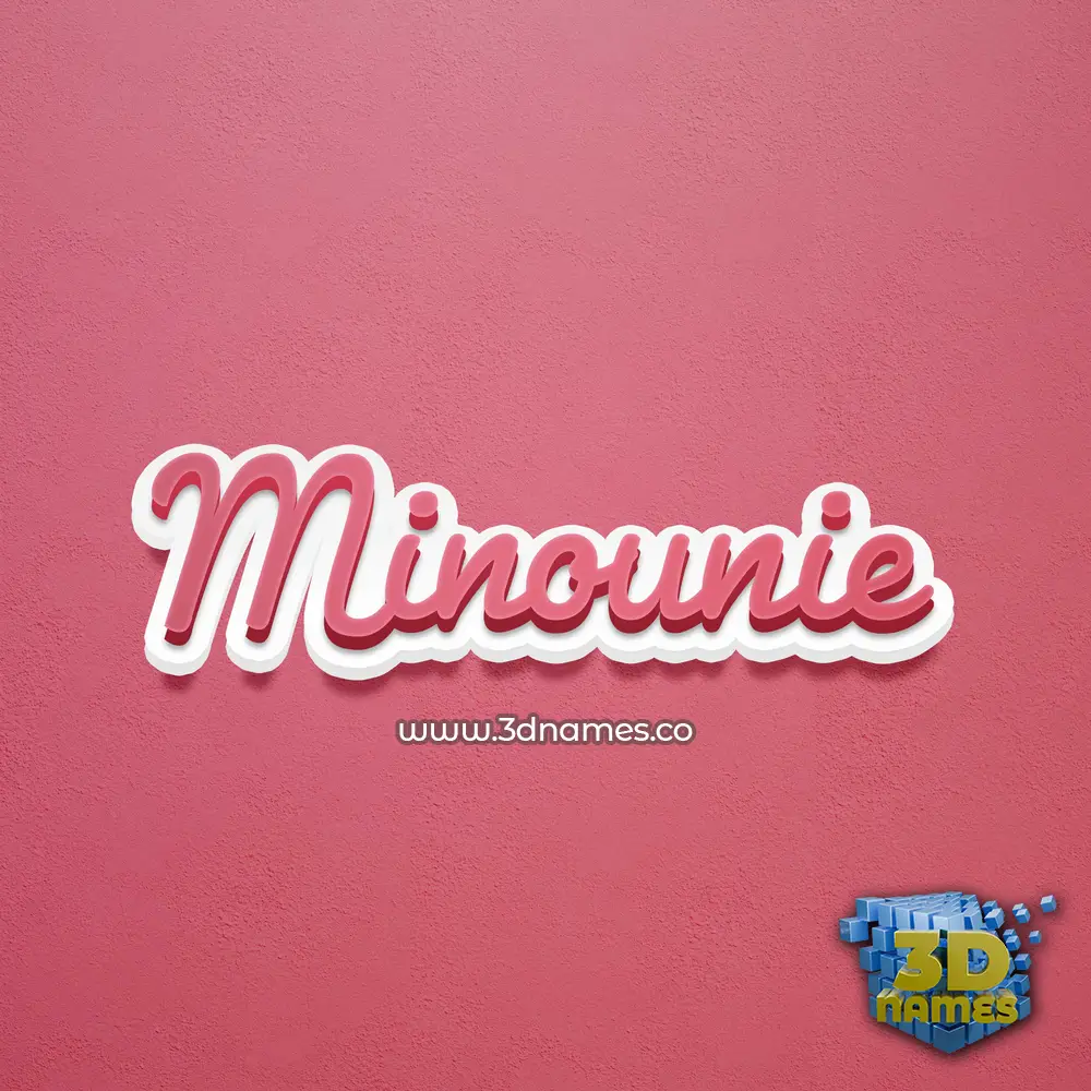 minounie in Red Scribble style - 3D name wallpaper