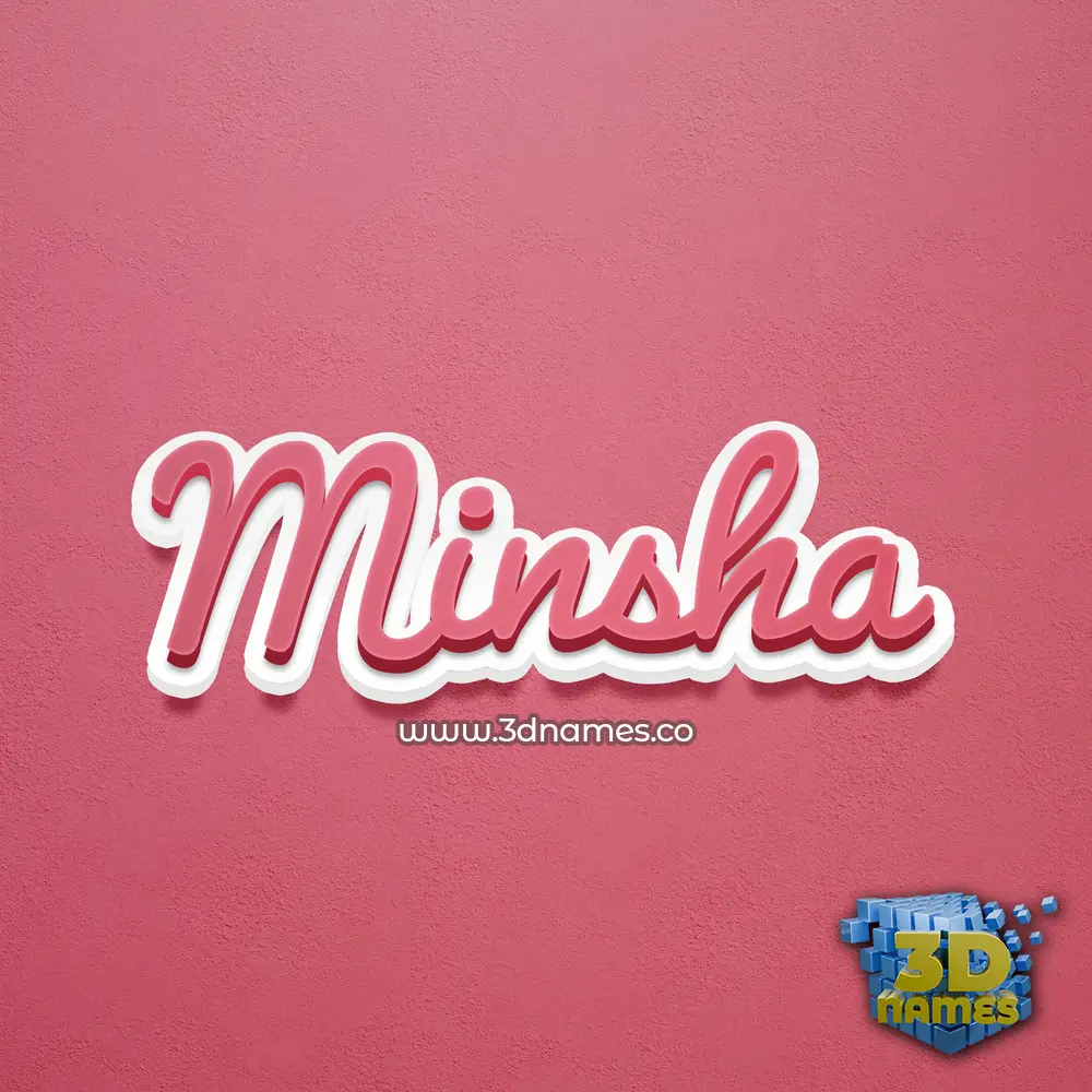 minsha in Red Scribble style - 3D name wallpaper