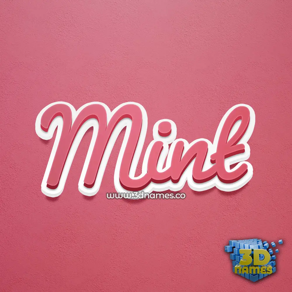 mint in Red Scribble style - 3D name wallpaper