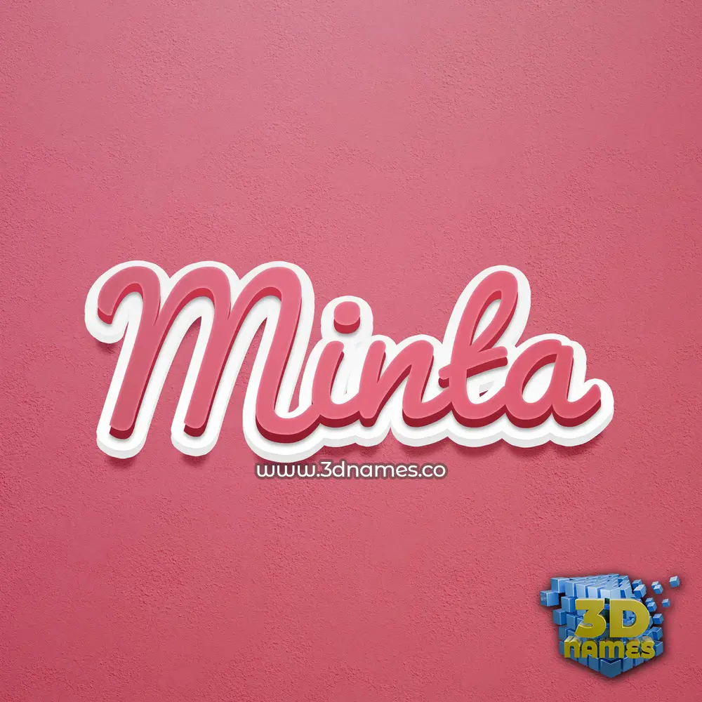 minta in Red Scribble style - 3D name wallpaper