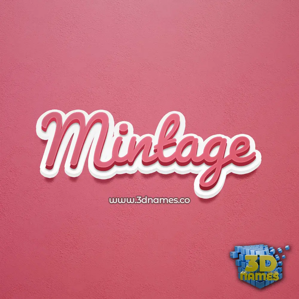 mintage in Red Scribble style - 3D name wallpaper