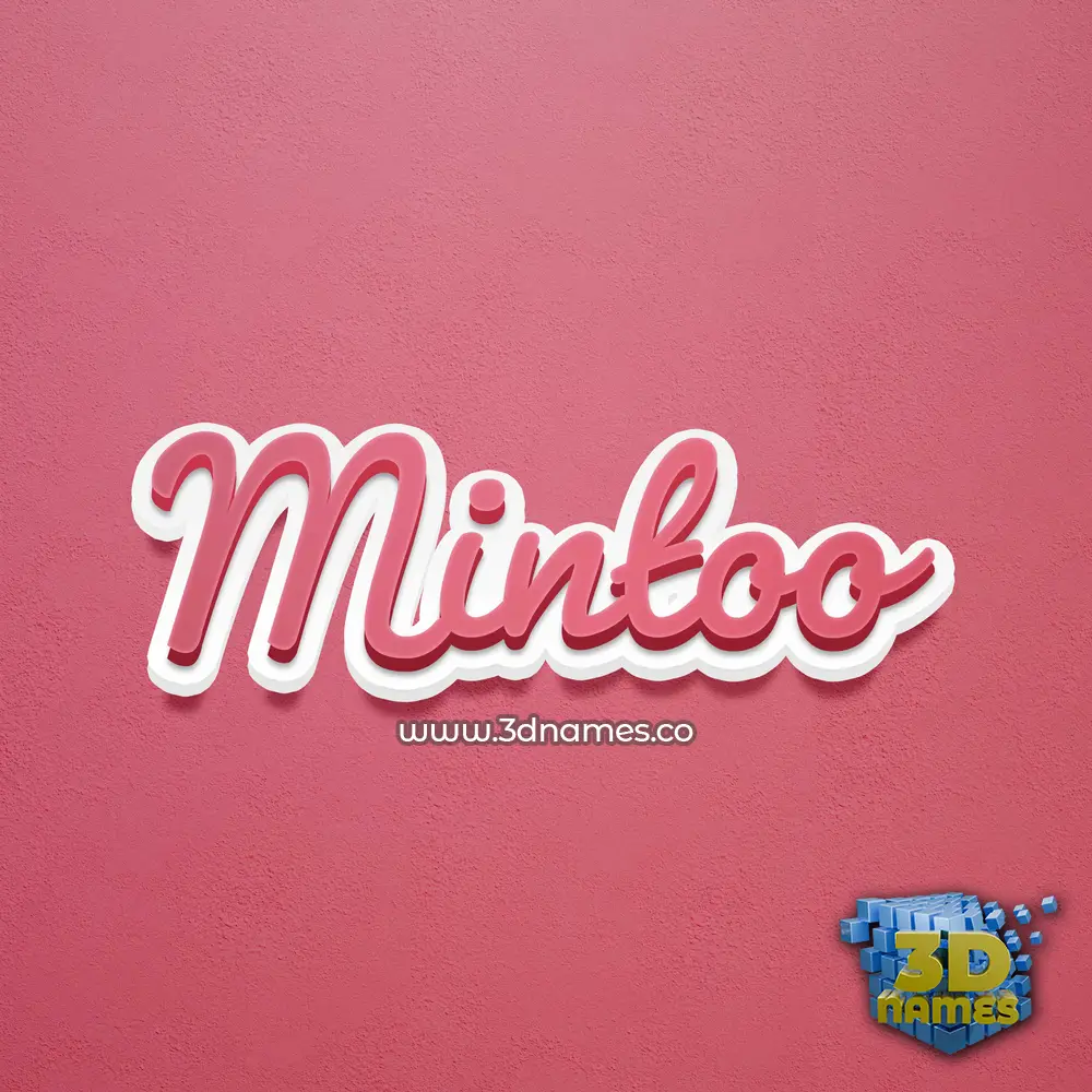 mintoo in Red Scribble style - 3D name wallpaper