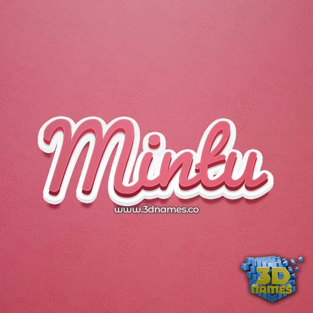 mintu in Red Scribble style - 3D name wallpaper