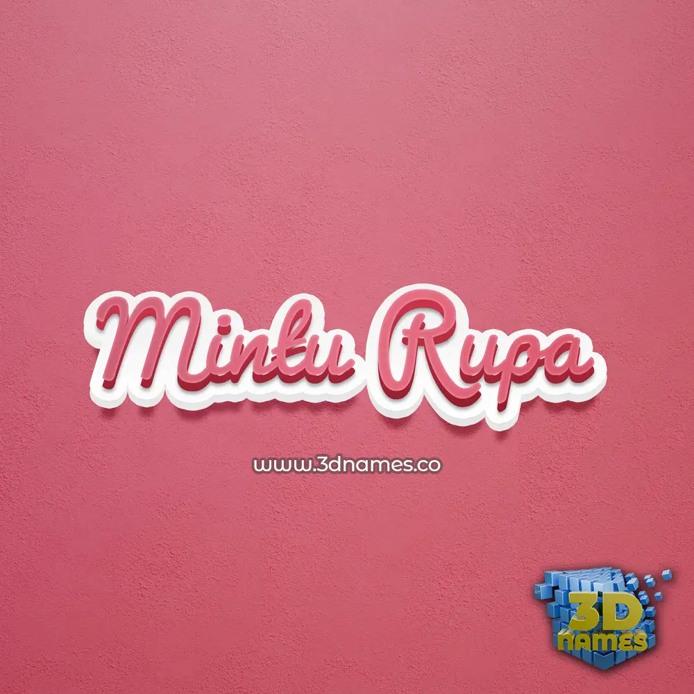 mintu rupa in Red Scribble style - 3D name wallpaper