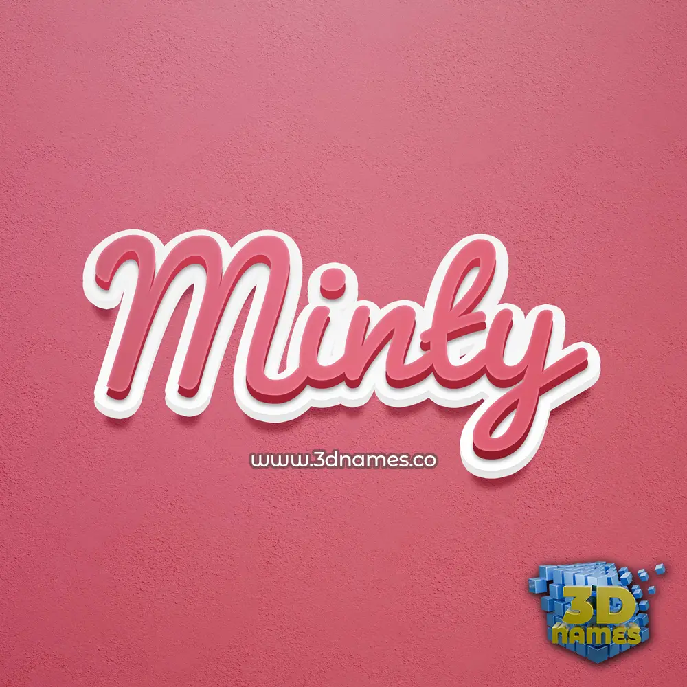 minty in Red Scribble style - 3D name wallpaper