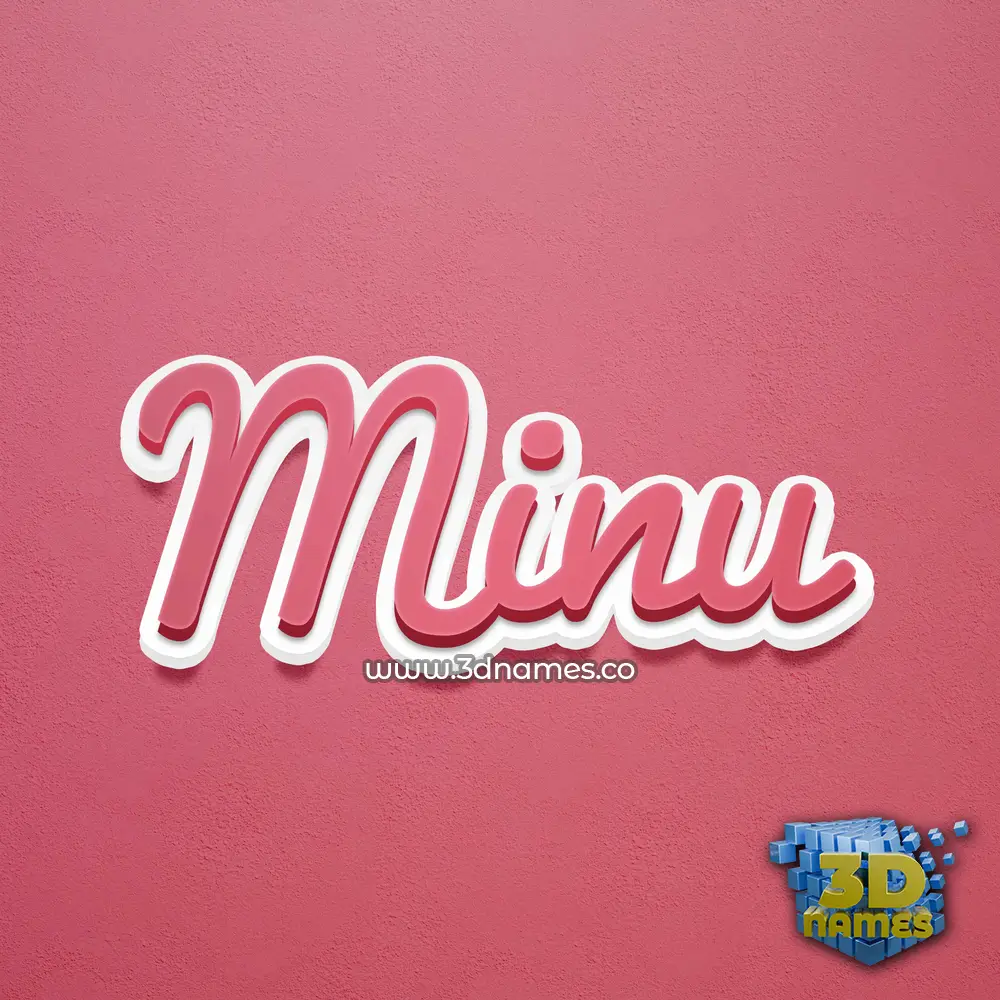 minu in Red Scribble style - 3D name wallpaper