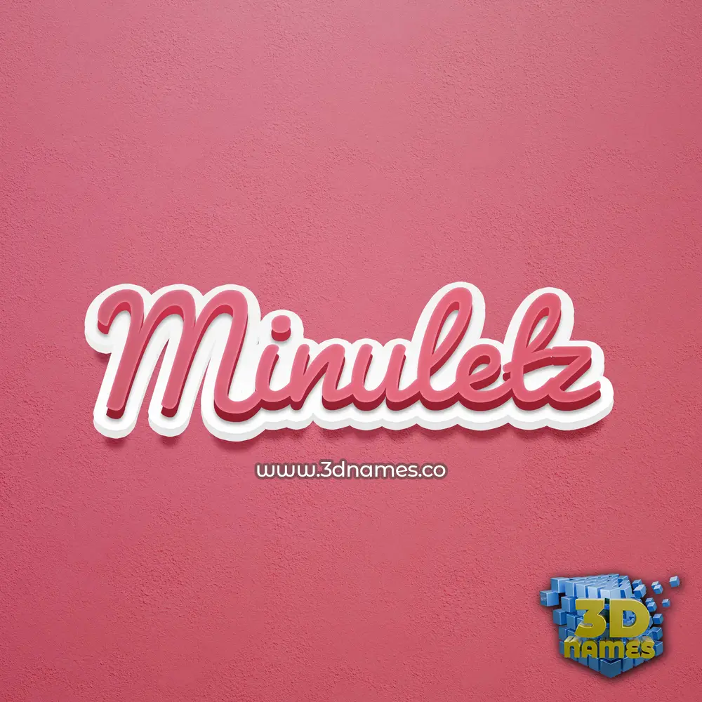 minuletz in Red Scribble style - 3D name wallpaper