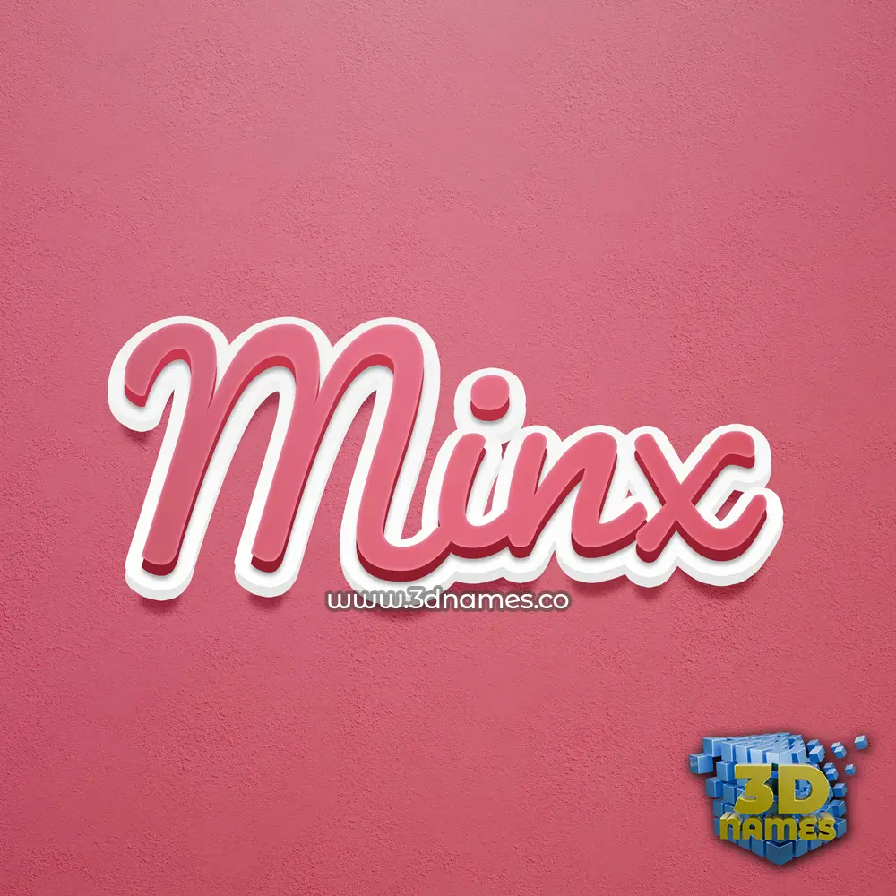 minx in Red Scribble style - 3D name wallpaper