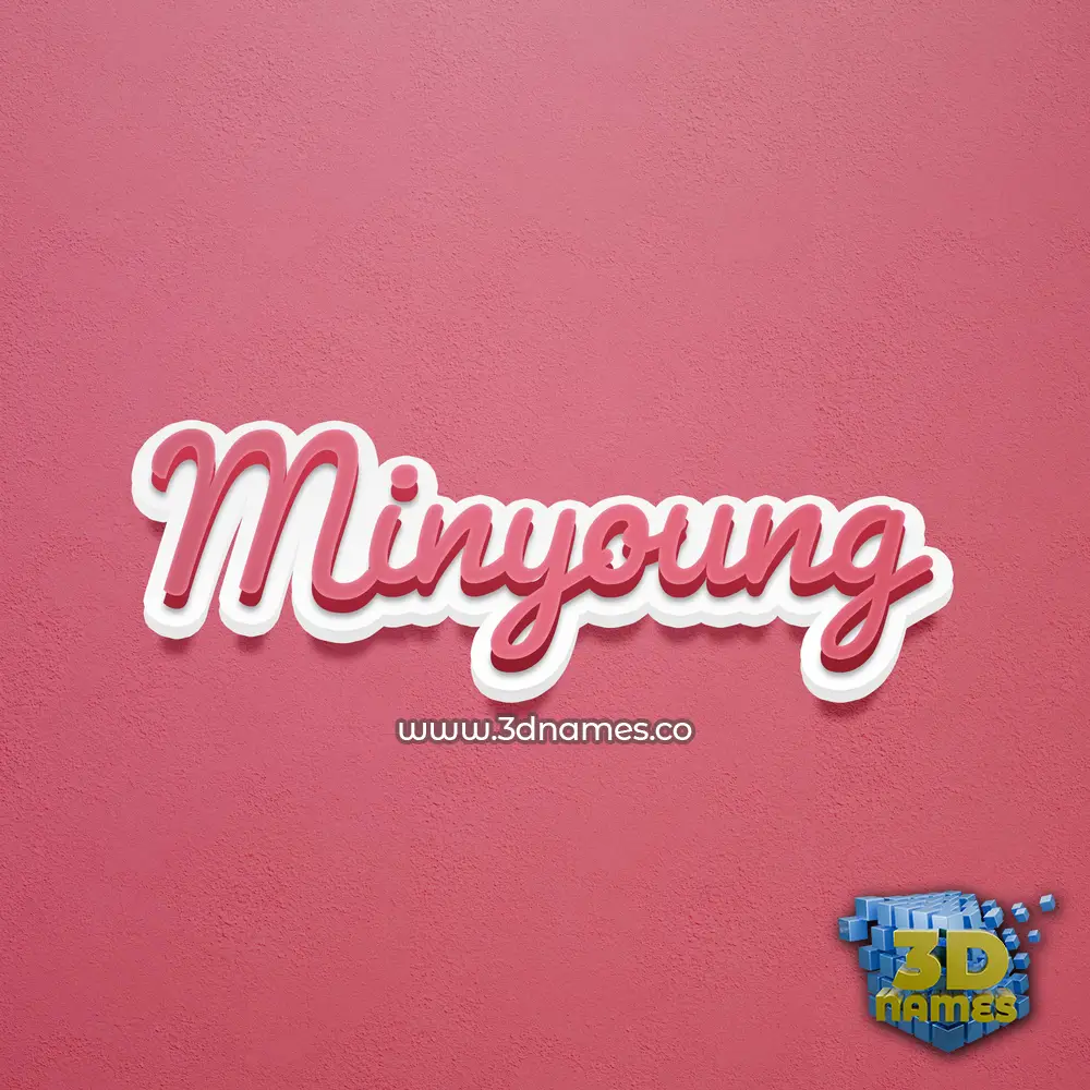minyoung in Red Scribble style - 3D name wallpaper