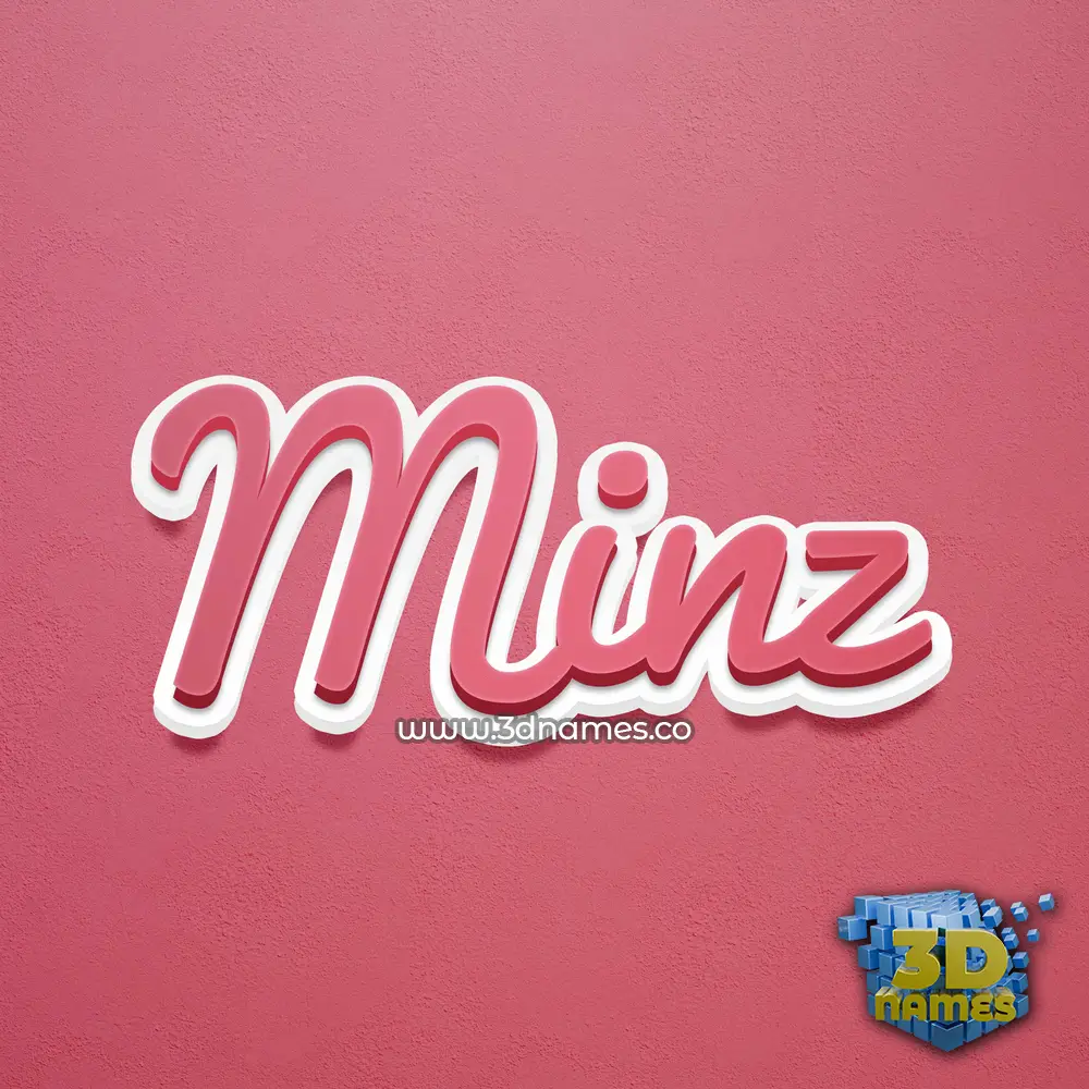 minz in Red Scribble style - 3D name wallpaper