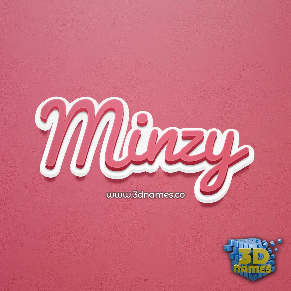 minzy in Red Scribble style - 3D name wallpaper