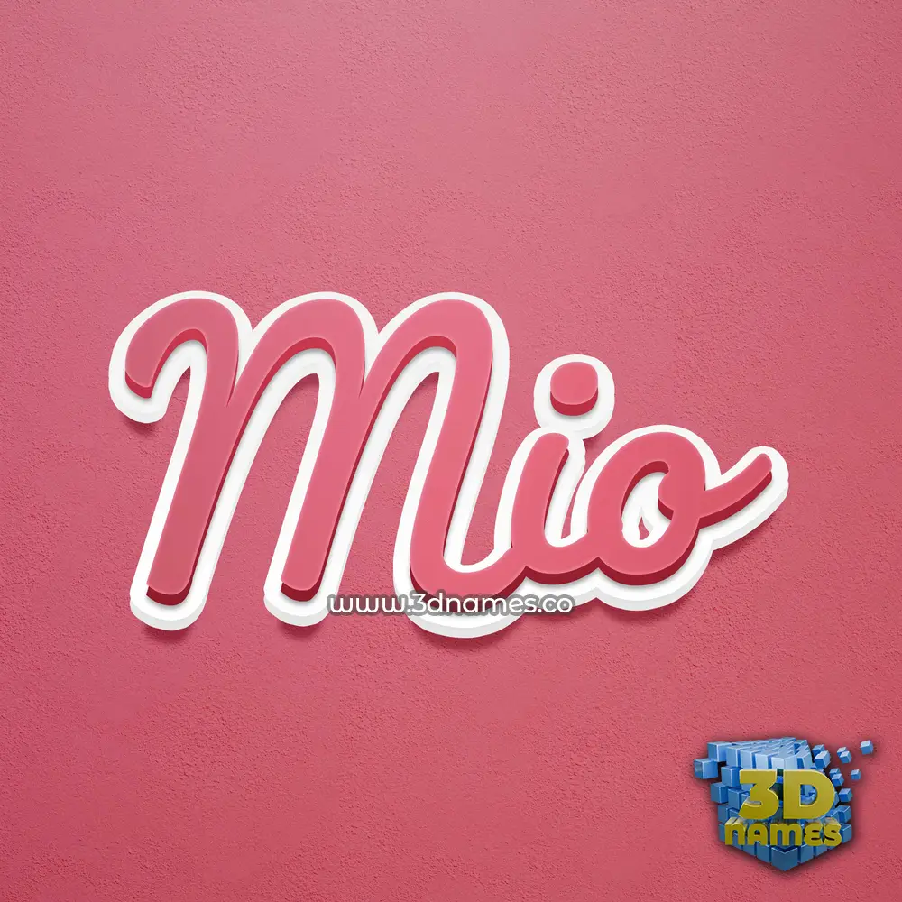 mio in Red Scribble style - 3D name wallpaper