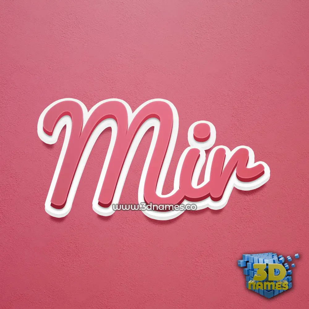 mir in Red Scribble style - 3D name wallpaper