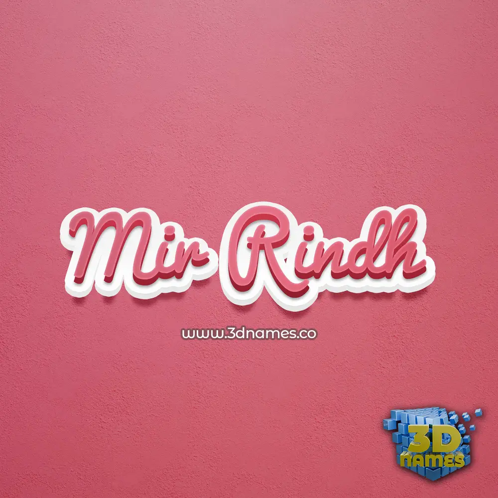 mir rindh in Red Scribble style - 3D name wallpaper
