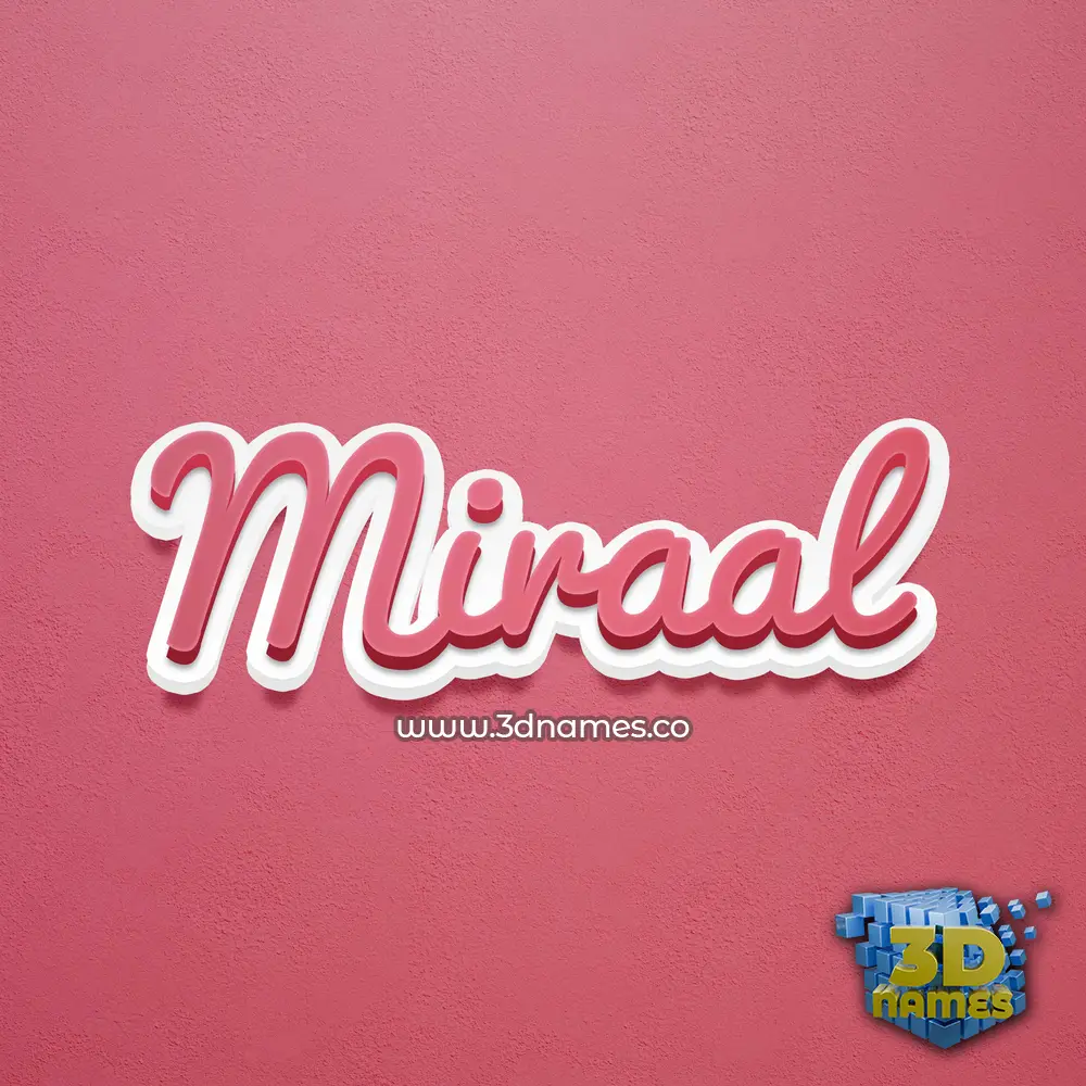 miraal in Red Scribble style - 3D name wallpaper