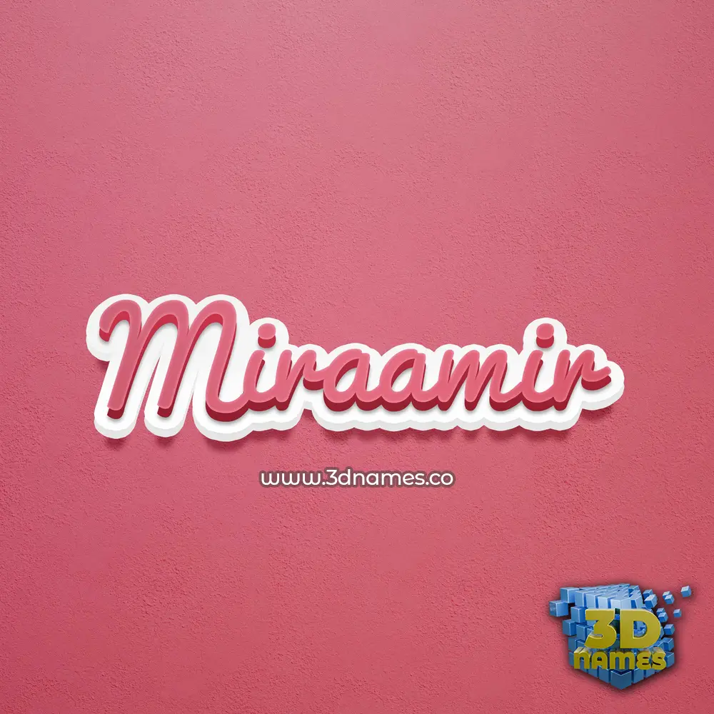 miraamir in Red Scribble style - 3D name wallpaper