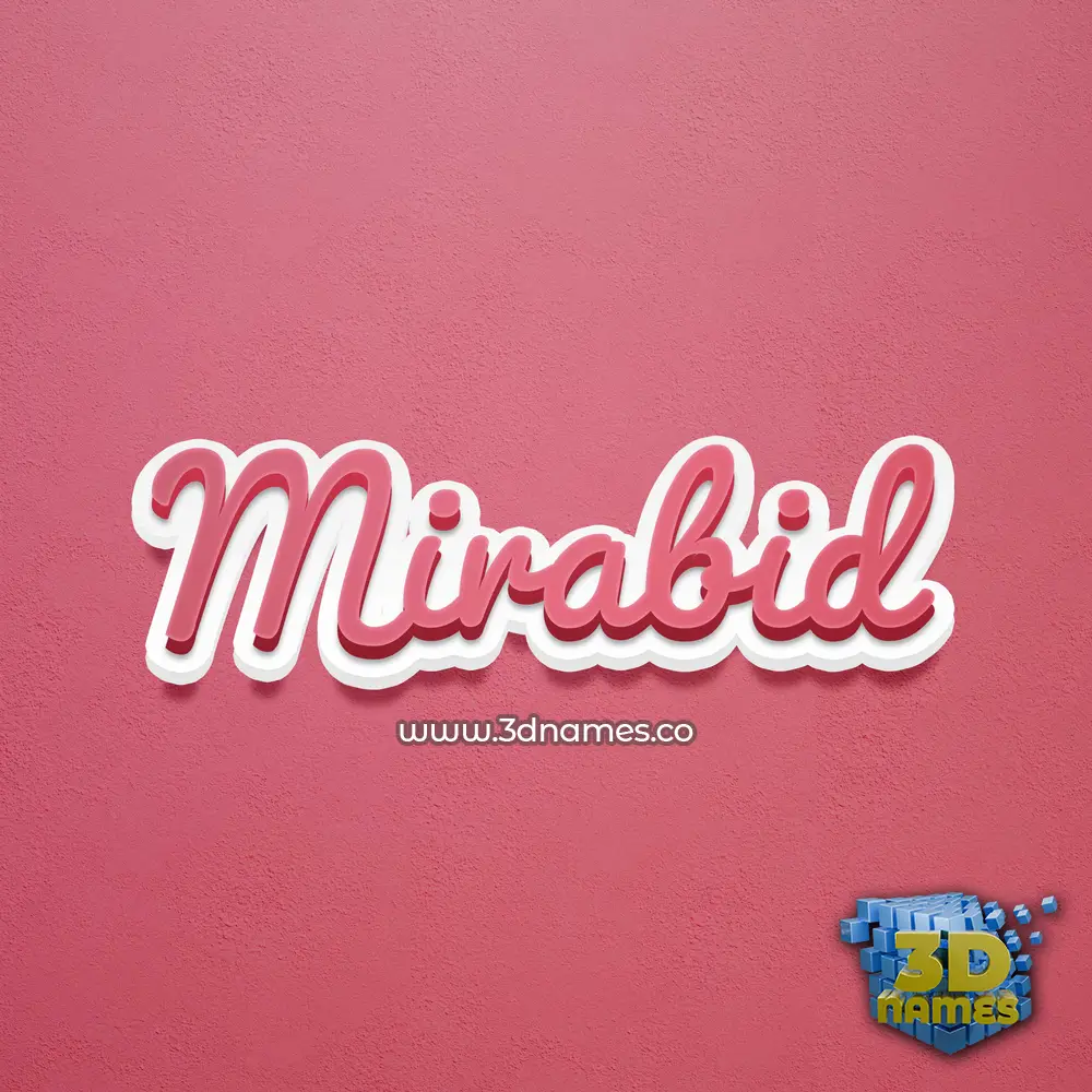 mirabid in Red Scribble style - 3D name wallpaper