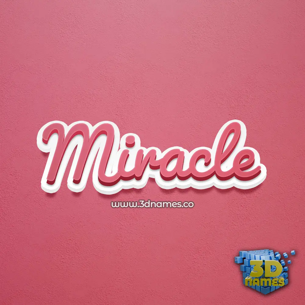 miracle in Red Scribble style - 3D name wallpaper