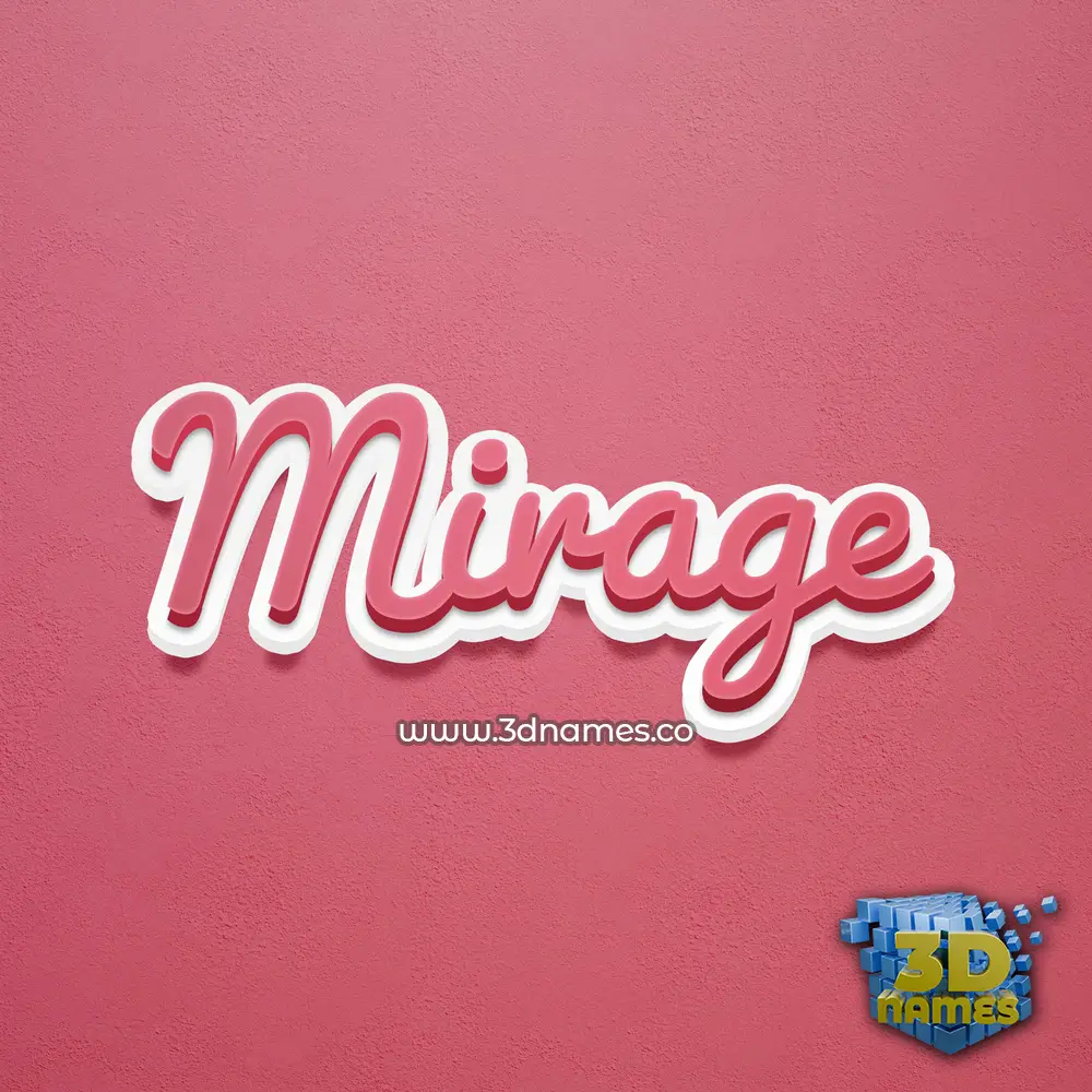 mirage in Red Scribble style - 3D name wallpaper
