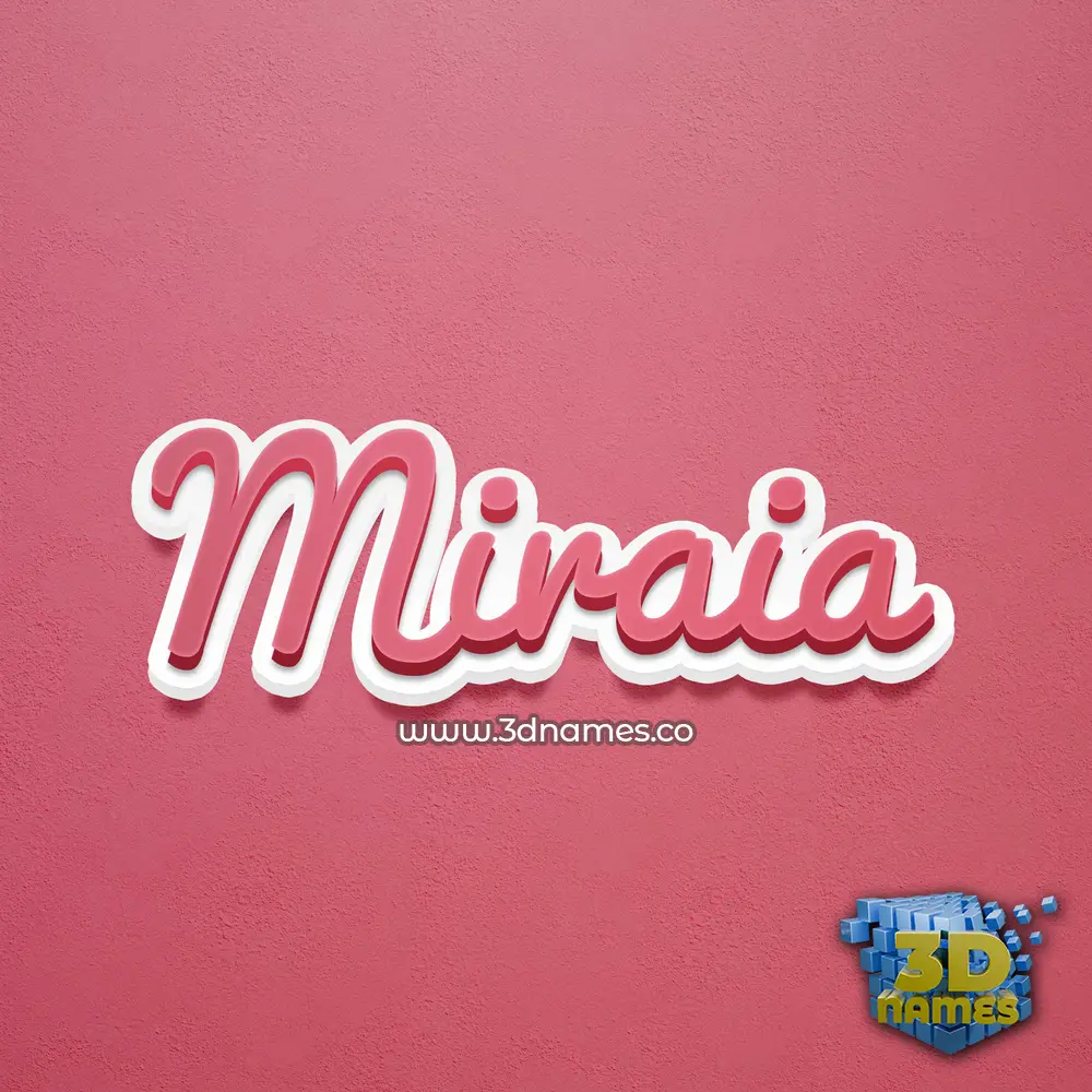 miraia in Red Scribble style - 3D name wallpaper