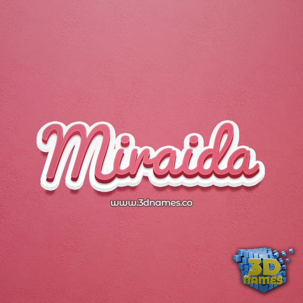 miraida in Red Scribble style - 3D name wallpaper