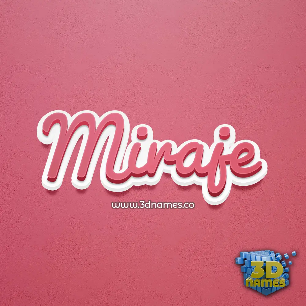 miraje in Red Scribble style - 3D name wallpaper