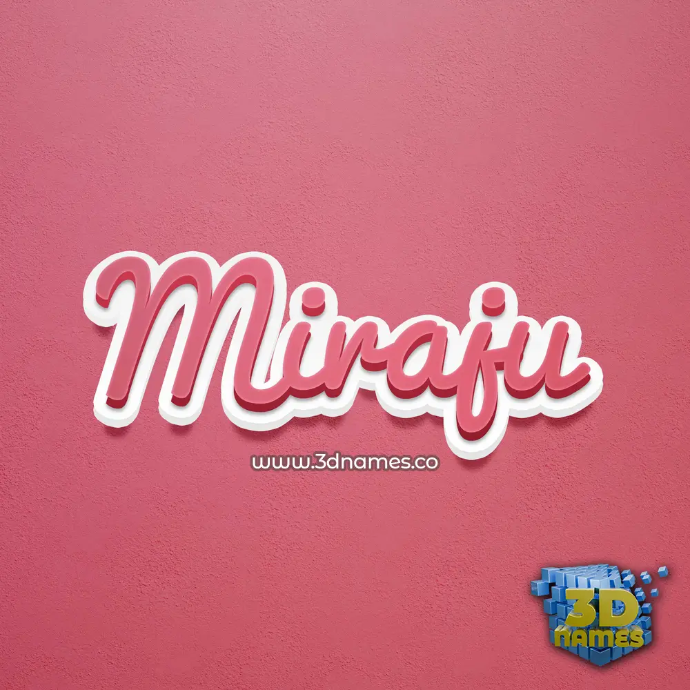 miraju in Red Scribble style - 3D name wallpaper